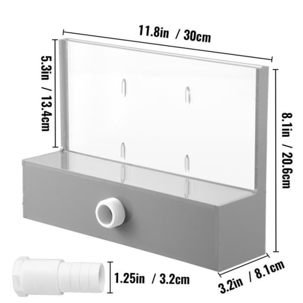 Cascade rektangulär vattenrutschbana - VEVOR - 30 x 20 x 8 cm vattenrutschbana för pool Silver