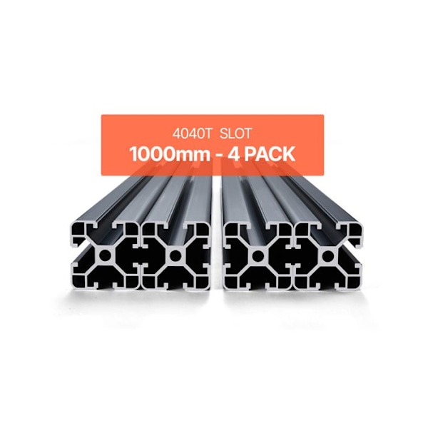 Aluminiumprofil 4040-VEVOR-Set om 4-Anodiserad linjärskena europeisk standard T-spår 1000 mm