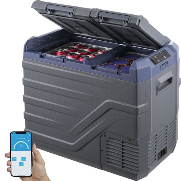 Bärbar kompressionskyl 40L Dual Zone-VEVOR-Mini Dual Zone Bilkyl-Lastbil Båt Hem Camping
