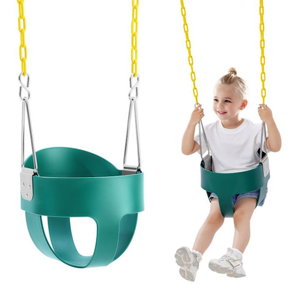Gungstol för småbarn - VEVOR - Babysits med hög rygg - med belagda kedjor och karbinhakar