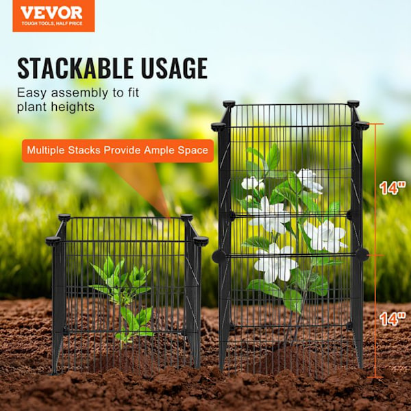 Skyddsgaller för Växter-VEVOR-39 x 39 cm-5-pack-Växtburar för Utomhusväxter, Blommor och Grönsaker