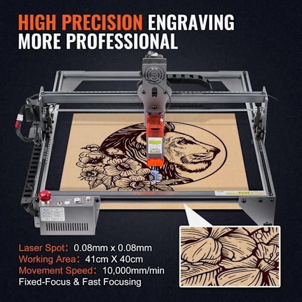 Lasergraveringsmaskin - VEVOR - 5 W Lasergravör komprimerade punkter Ögonskydd