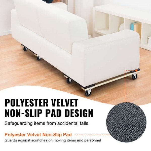 Flyttvagn - VEVOR - 762x457,2x130 mm, Last 454 kg, 2 stycken, poppelträ + kompositträ, 8 trähjul