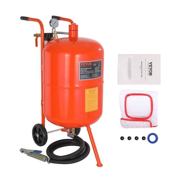 Sandbläster - VEVOR - 750 x 395 x 835 mm Högtryckstank Kapacitet 75,7 L 60-110 PSI med 4 munstycken för fläckar, rost