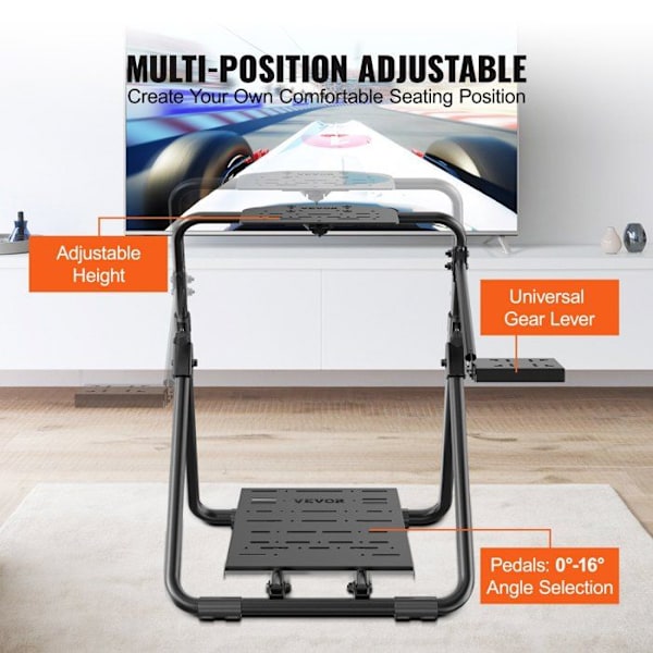Simuleringsstöd - VEVOR - Fällbart Racing-rattstöd Höjdjusterbar för Logitech Laptop