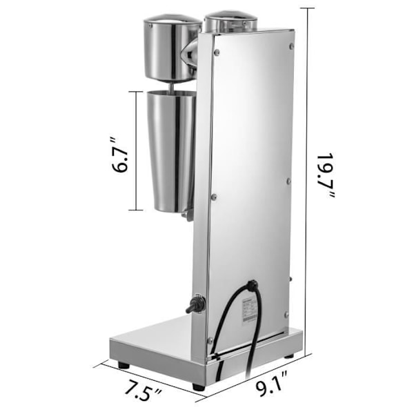 Elektrisk Milkshake-maskin - VEVOR - Kommersiell mixer, mjölkskumsmaskin