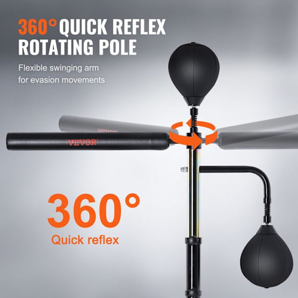 Boxningssäck - VEVOR - 965 x 480 x 1580 mm 2 i 1 reflexbokspåse på justerbart stativ för träning, svart