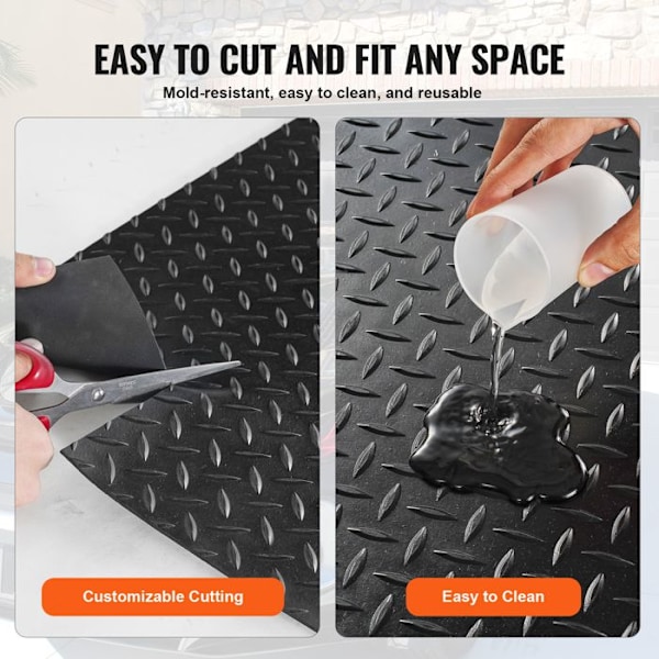 Garagegolvmatta-VEVOR-1236x3065 mm-tjocklek 3 mm-för golvskydd under bilar, garage, gym-svart