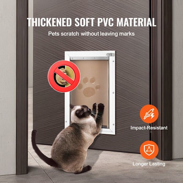 Kattöppning-VEVOR-13,3 x 20,6 cm-Dörrtillbehör för Djur i Tjock PVC-med Lång Magnetremsa