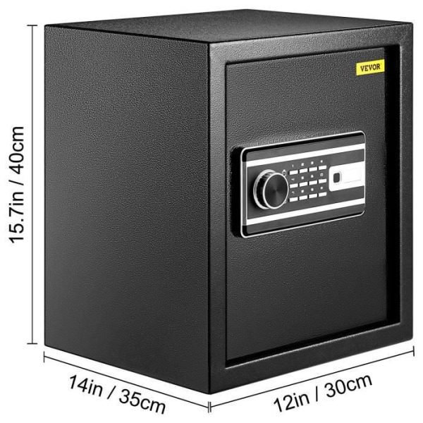Digitalt elektroniskt säkerhetsskåp - VEVOR - 48 L - 2 Nödnycklar