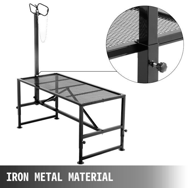 Boskapsklippningsställ-VEVOR-130x59 cm-Rakt huvudstycke-Stadig metallram-Get-Får-Svart