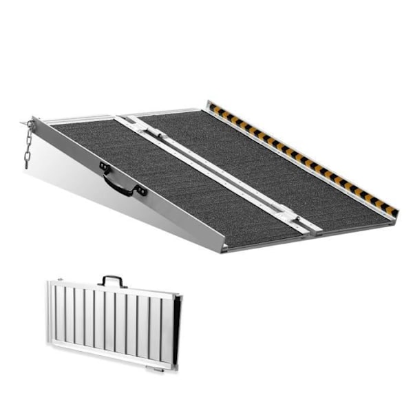 Fällbar ramp - VEVOR - 91,7 x 74 x 5,1 cm, kapacitet 363 kg, aluminiumlegering, för skotrar, rörelsehindrade, trappsteg