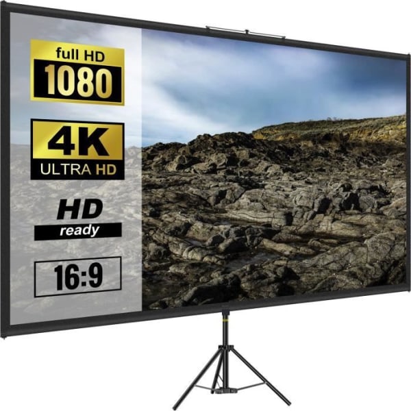 110" Projektionsduk med Stativ - VEVOR - 279 cm Projektionsduk - Bärbar