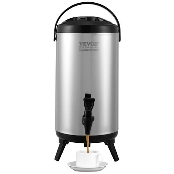 Isolerad vattenfontän - VEVOR - 9,2L isolerad dryckesautomat i rostfritt stål Varm- och kallvattenfontän, 240 x 475 mm