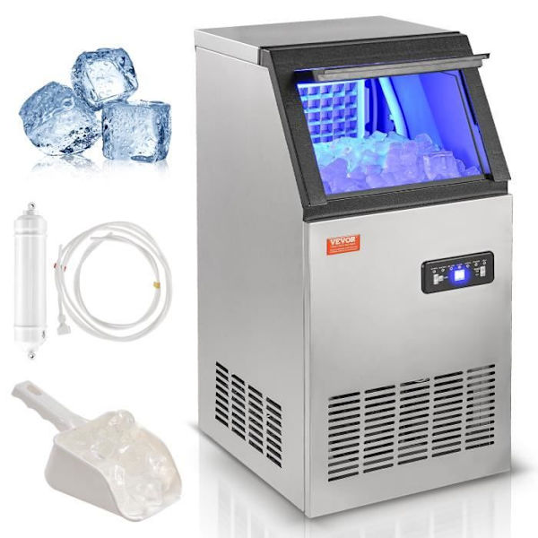 Ice Cube Machine - VEVOR - 38kg-24h 40 Ice Cube Brickor Lagringskapacitet 12,5 kg för Home Restaurant Bar