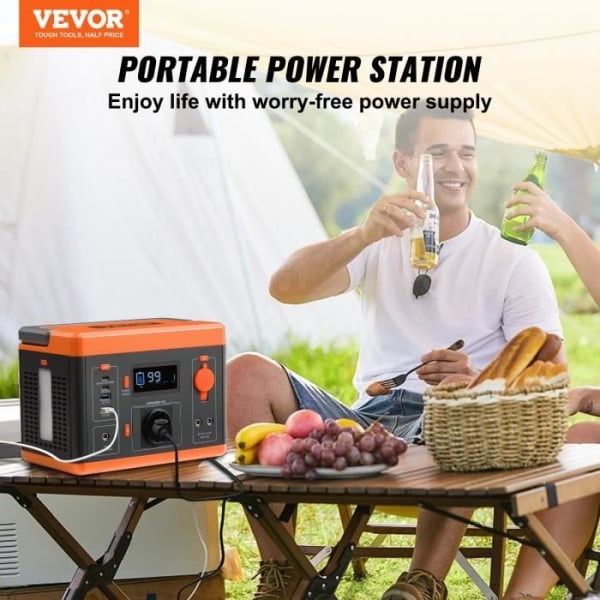 Bärbar elektrisk generator -VEVOR - 296 Wh batterikapacitet - Lithiumion Battery Energy Station