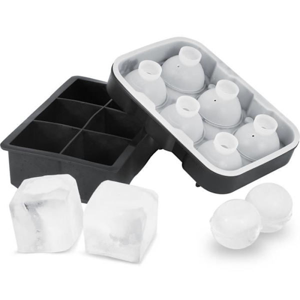 Ice Cube Tray - VEVOR - Ice Cube Maker Rund och fyrkantig iskubform med silikonlock
