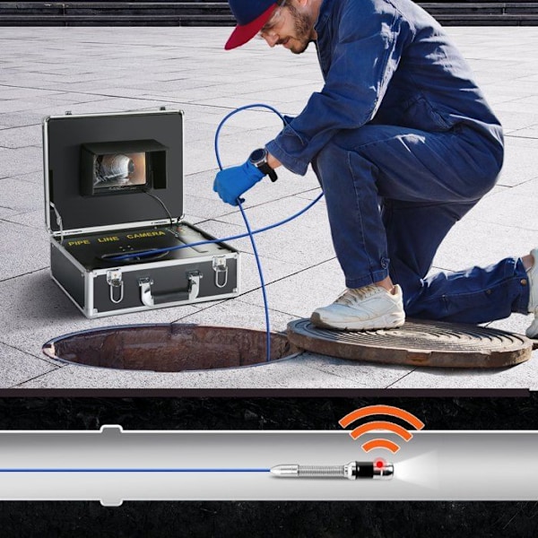 Rörinspektionskamera - VEVOR - med 512 Hz Locator - 7'' skärm 40m kabel