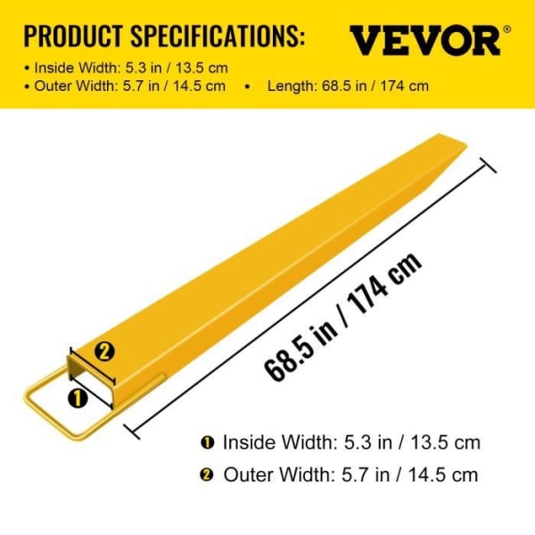 Gaffelförlängningar - VEVOR - Pallgaffelförlängningar 182 cm