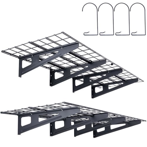 Garage Vägghylla - VEVOR - 1220 x 620 x 200 mm, Set om 2, Last 113,4 kg, Hängande verktygshållare i metall, för butiker