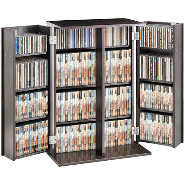 Multimedialagringsenhet - VEVOR - rymmer 576 CD-skivor - för att organisera CD-, DVD- och videospelsamlingar