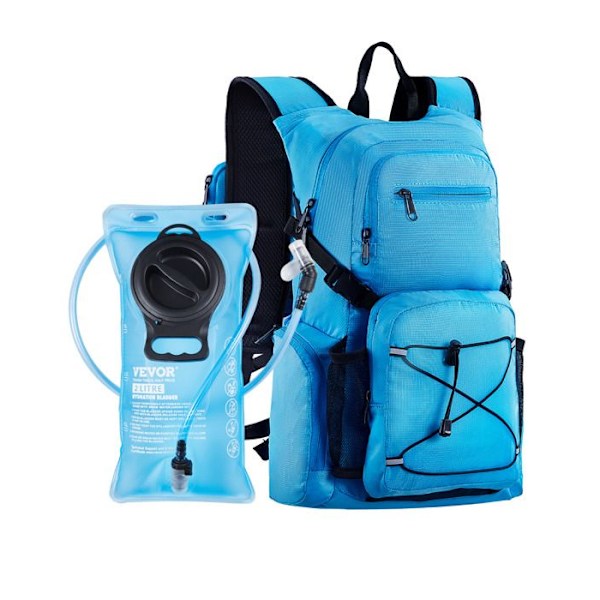 Vattenryggsäck-VEVOR-25 L-med 2 L TPU-vattenficka-för vandring, löpning, cykling, camping-Blå Blå