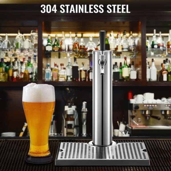 VEVOR Beer Dispenser Rostfritt stål Bar Dispenser 1 kran Avtagbar droppbricka