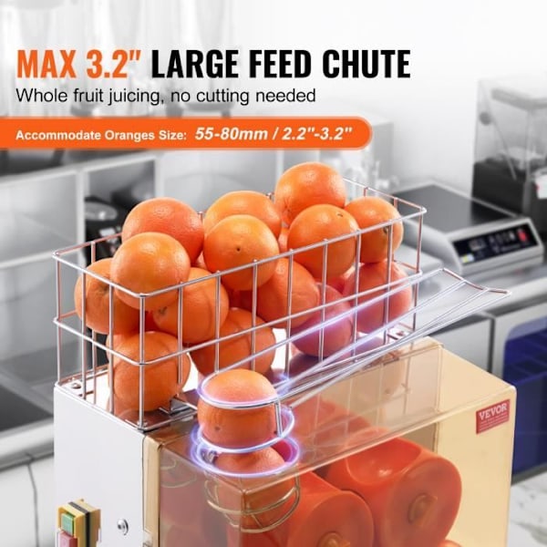 Kommersiell elektrisk Citrus Juicer-VEVOR-120W Juice Extractor Automatisk matning-för apelsiner Restauranger Kaféer Fruktaffärer