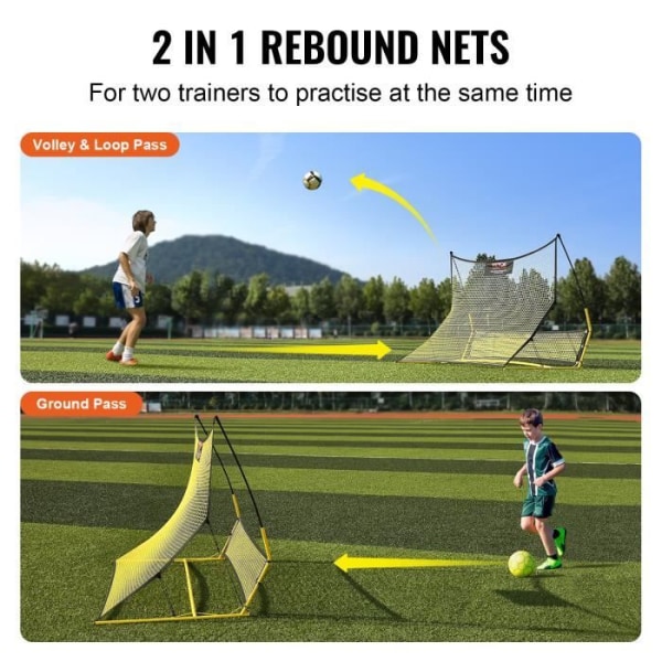 Football Rebound Net - VEVOR - 2-in-1 Football Rebounder Football Training Rebounder 183x130 cm