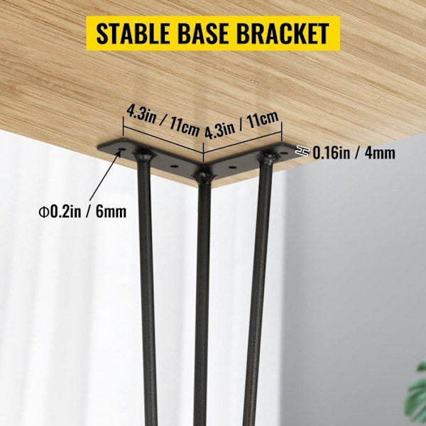 Bordsben - VEVOR - 3 stavar - Kit med 4 hårnålsben 91,5 cm