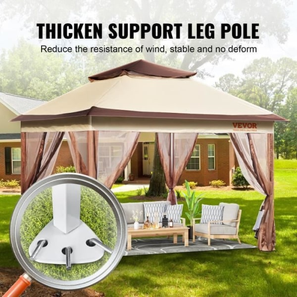 Garden Gazebo - VEVOR - Garden Gazebo Pop-up Gazebo 334x334 cm för 8-10 personer Mesh Net