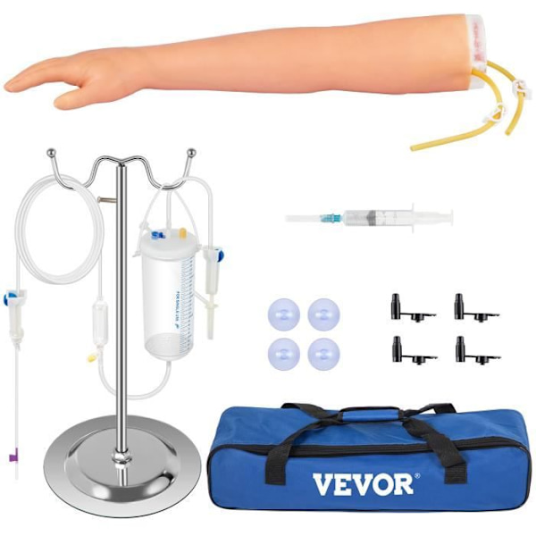 Intravenös övningsarm - VEVOR - 55x11x8 cm, 1,8 kg, med bärväska, För laboratorieskolor