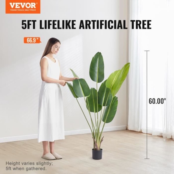 Konstgjord träd - VEVOR - Konstgjord palm Paradisfågel Konstgjord växt 700x1524 mm