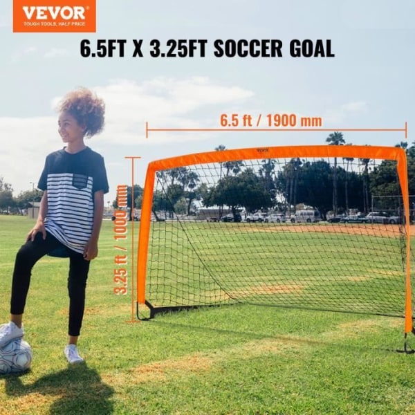 Fotbollsmål - VEVOR - Pop Up Fotbollsmålsnät för barn Fotbollsbur 1,9x1 m i glasfiber