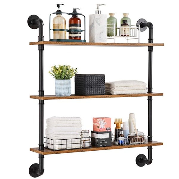 Industriell fyrkantig rörform Hylla-VEVOR-3 våningar-32" x 8"-Kök, sovrum, badrum, vardagsrum