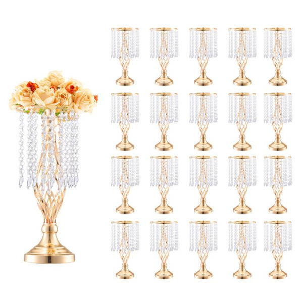 Bröllopsvas-VEVOR-Set med 20-bröllopsblomsterhållare 43 cm hög för bröllopsmiddag, ceremoni, jubileum