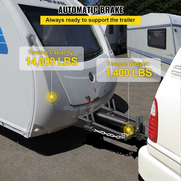 Släpviktsfördelningsfäste - VEVOR - Belastning 6350 kg - 4 kedjor Universal kulfäste - för släp