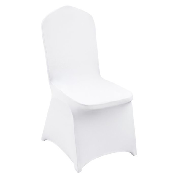 Elastiskt stolsöverdrag-VEVOR-Polyester-Elastan-Lagtagbart-Tvättbart-Bröllop-Ceremoni-Bankett-Firande-Rum-Vit-100st
