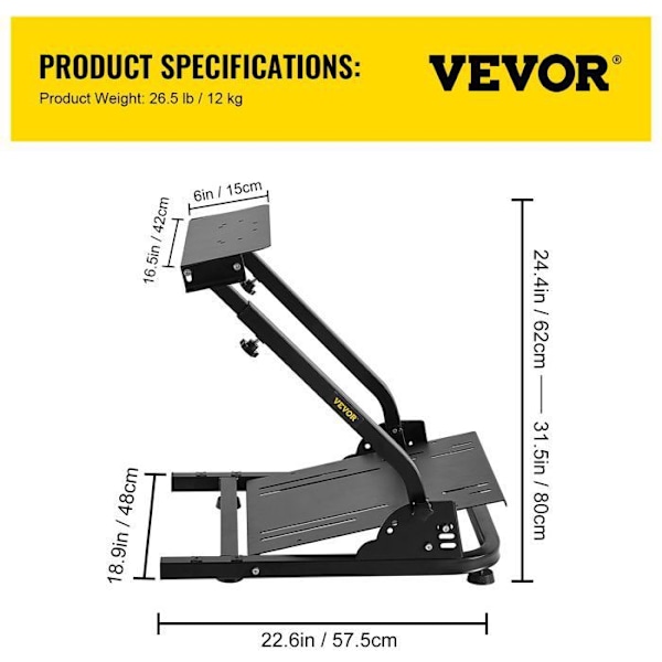 Fällbart rattstativ-VEVOR-Kolstål-48 x 77 x 19 cm-för Cockpit Simulator Racing Simulator Stand