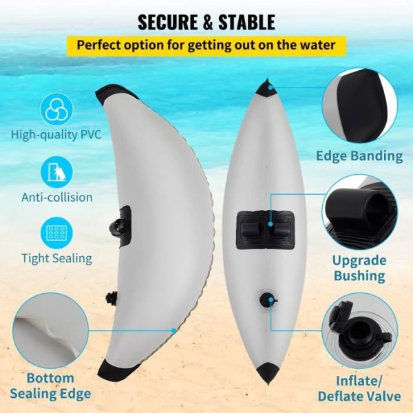 Kajakstabilisatorer - VEVOR - Kajak PVC Kanot Uppblåsbart Float Stabilizer System Kit 2,1 - 2,4 m