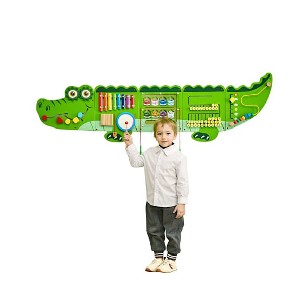 Aktivitetsväggar Krokodil-VEVOR-9 Spel-Sensorisk Väggleksak Montessori för Barn 3-12 år