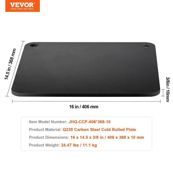 Pizzasten-VEVOR-406 x 368 x 10 mm Förkryddad ugnspizzabricka-för färsk eller fryst pizza