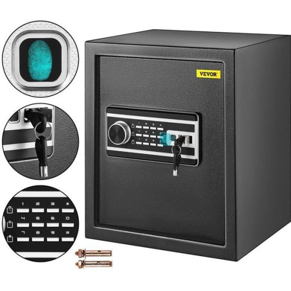 Biometriskt säkert 60 L - VEVOR - Fingeravtryck &amp; digital kombination - Q235 stål