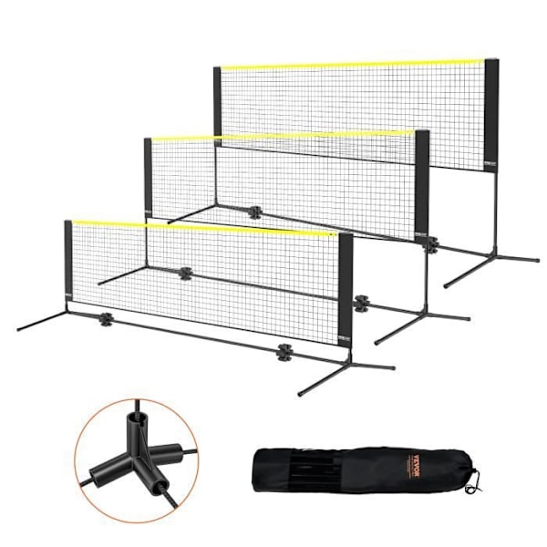 Badmintonnät-VEVOR-3,02 m, hopfällbart höjdjusterbart volleybollnät för barnspel inomhus och utomhus