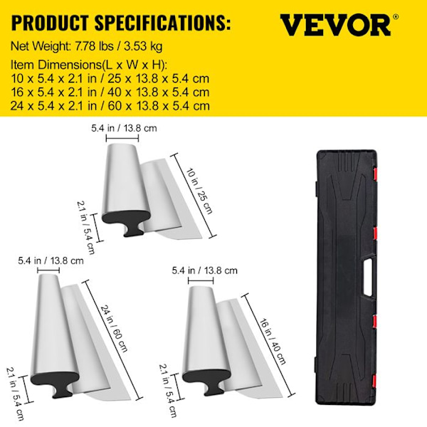 Skimming Blade-VEVOR-Smoothing Blade 25/40/60 cm Gipsspatel Blade Kit-för utjämning av gipsgips