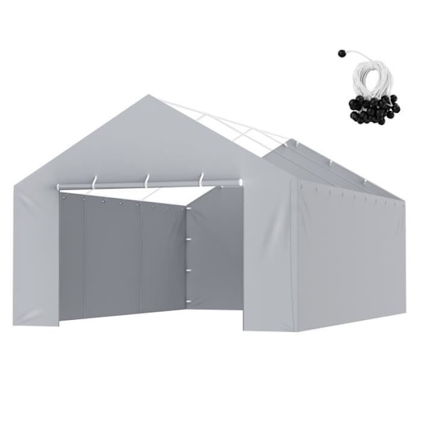 Garagetält Presenning-VEVOR-6.1x4 Vattentät UV-skyddad-Elastisk kulram ingår ej-Grå
