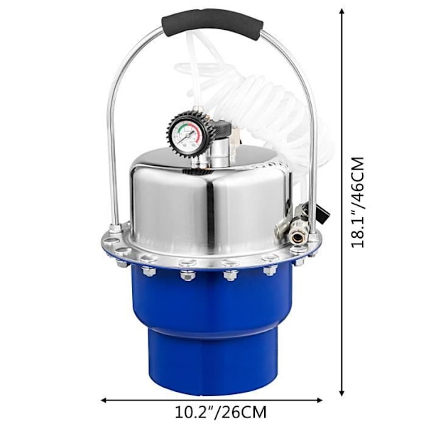Bromsavluftning -VEVOR- Oljekapacitet 5 L - Lufttryck 10-40psi - Bromsvätskepåfyllningsslang 175,3 x 5,99 mm