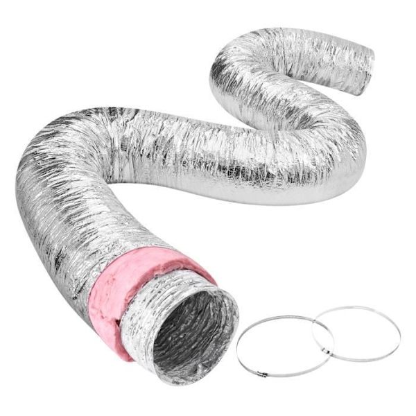 Isolerad flexibel slang - VEVOR - 215 x 215 x 7620 mm, 4,7 kg, PET med 2 klämmor, tre lager skydd