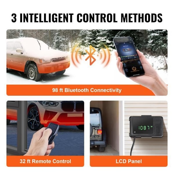 Dieselvärmare - VEVOR - 12V 5kW 0,16-0,52L-h Luftvärmare Bluetooth APP LCD Bil Inne