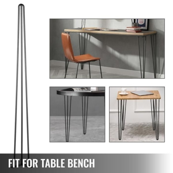 Bordsben - 4 st - 40" / 101,6 cm - VEVOR - Hårnålsmöbelben Svart